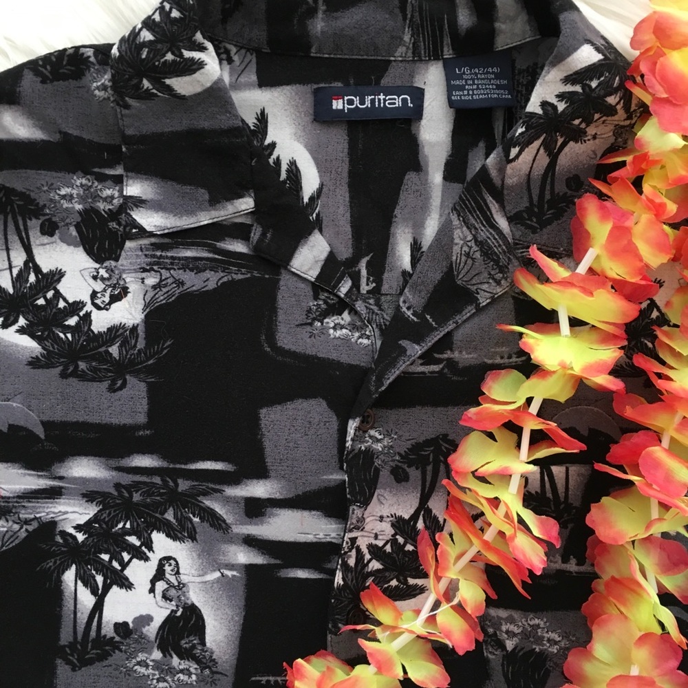 Puritan Retro Inspired Hawaiian Aloha Shirt LG